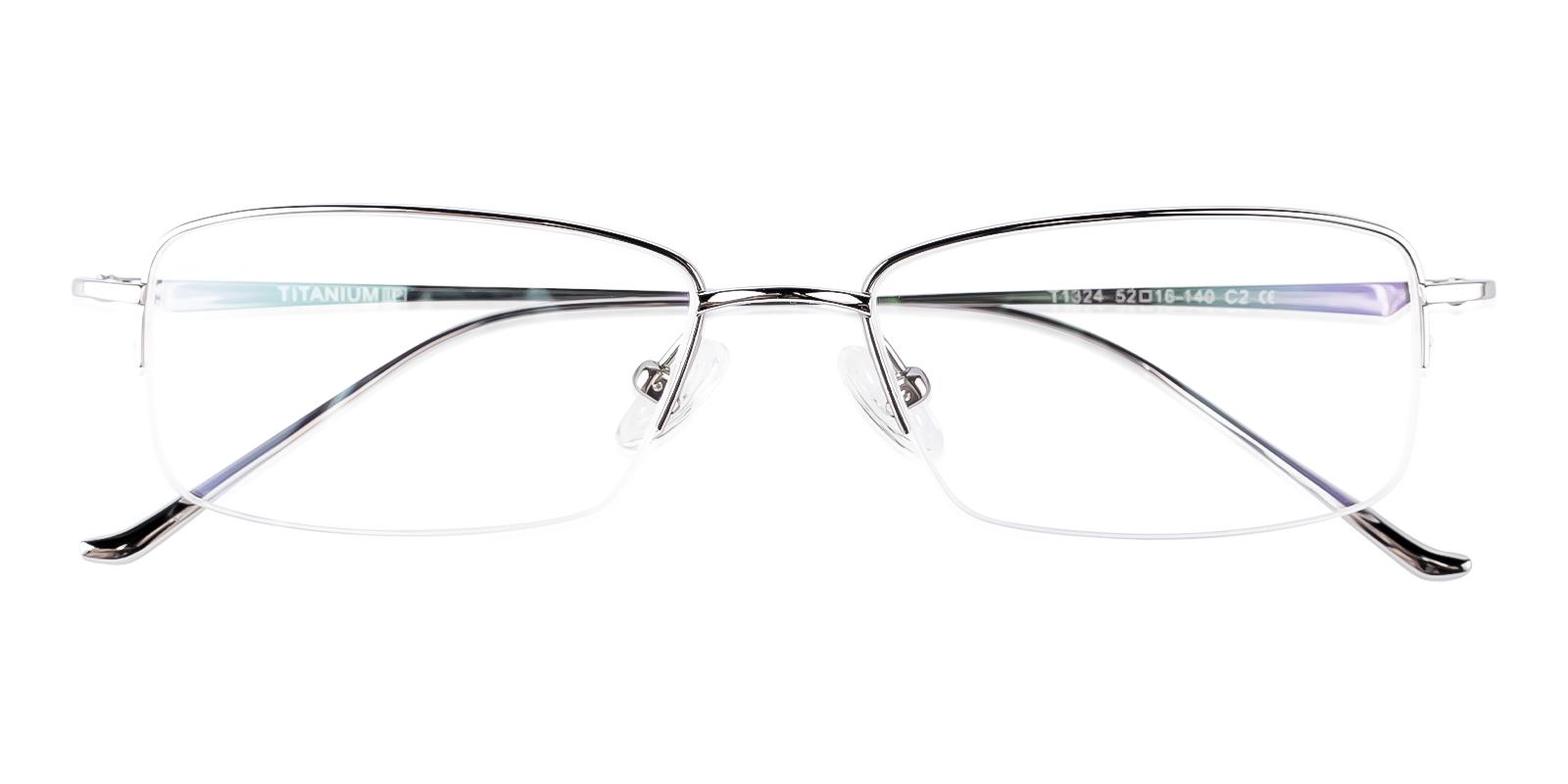 Yesior Silver Titanium Eyeglasses , NosePads Frames from ABBE Glasses