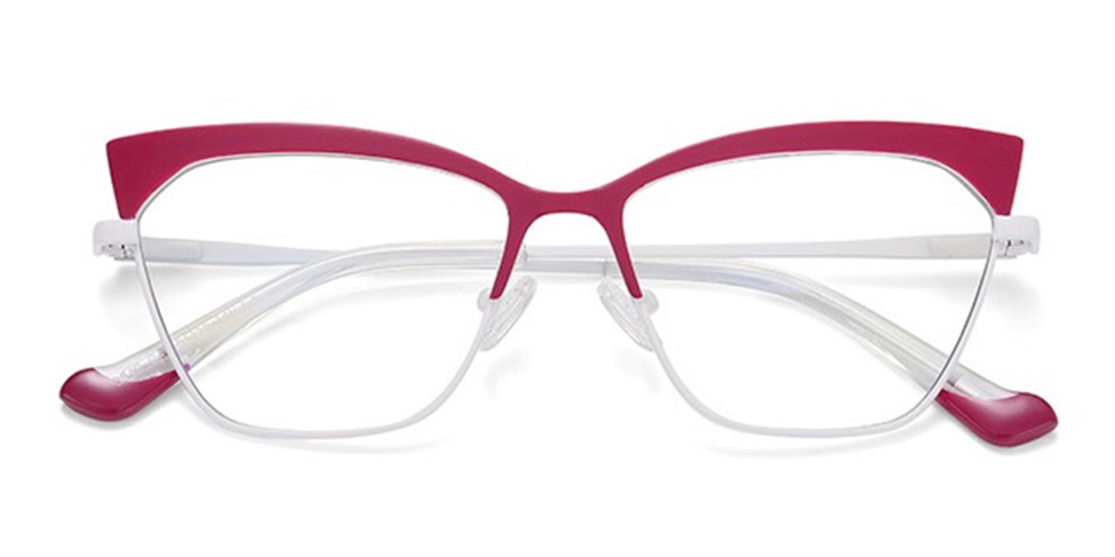 Tradla Red Metal Eyeglasses , NosePads , SpringHinges Frames from ABBE Glasses