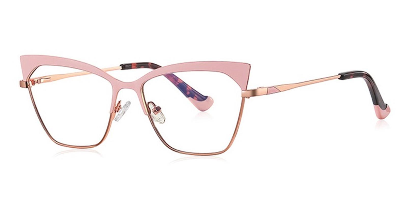 Tradla Rosegold Metal Eyeglasses , NosePads , SpringHinges Frames from ABBE Glasses