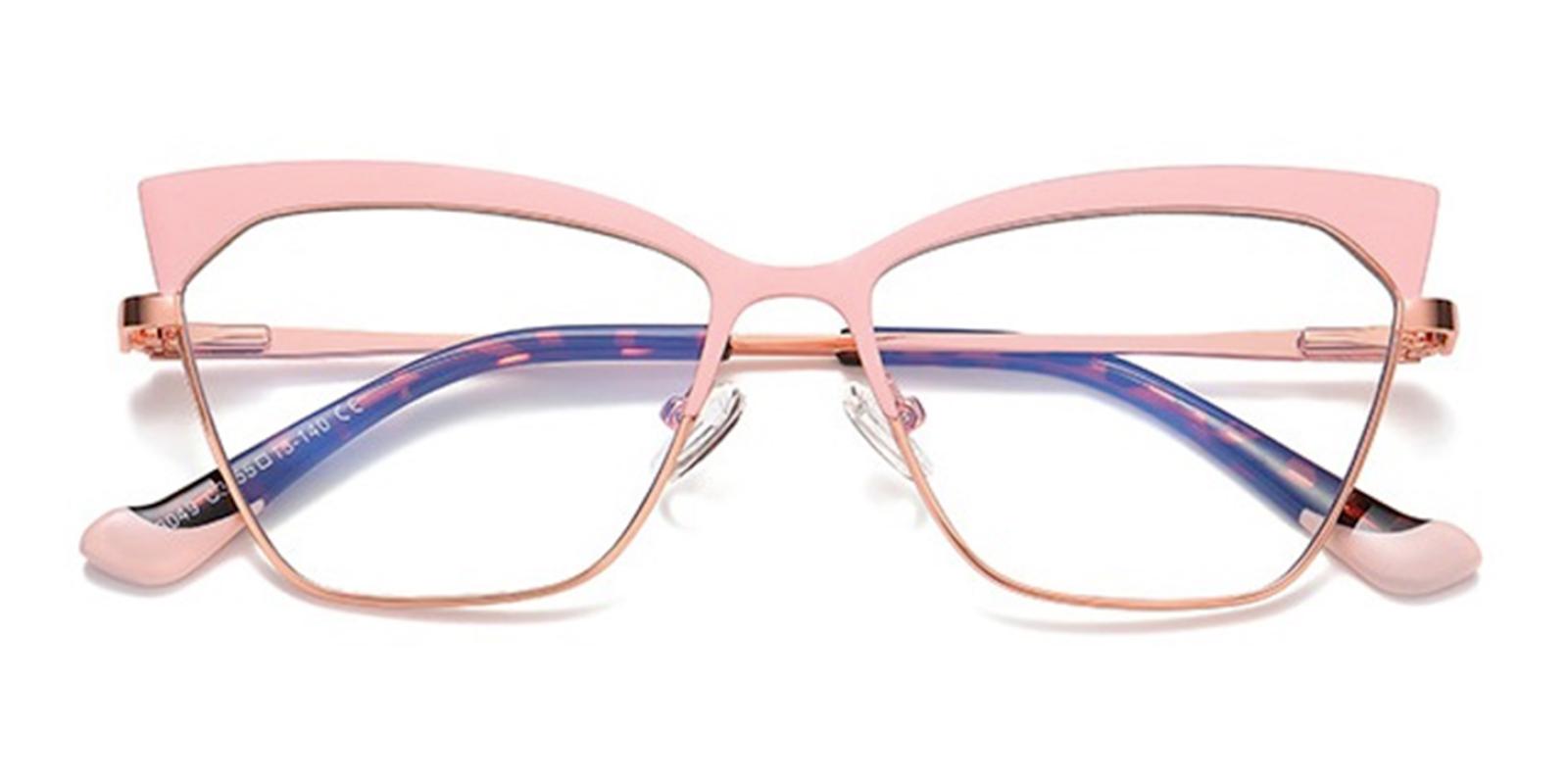 Tradla Rosegold Metal Eyeglasses , NosePads , SpringHinges Frames from ABBE Glasses