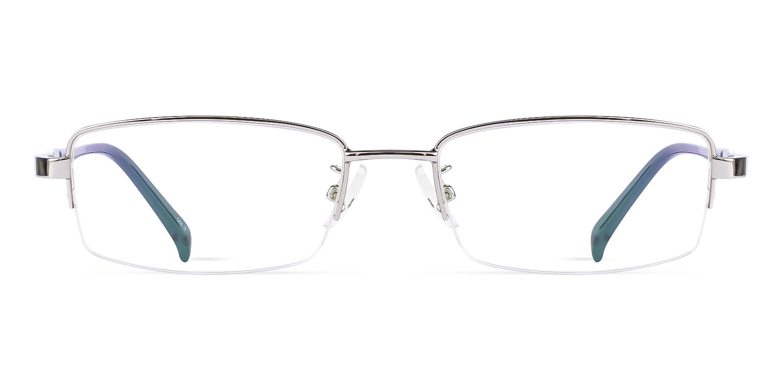 Panio Silver Metal Eyeglasses , SpringHinges , NosePads Frames from ABBE Glasses