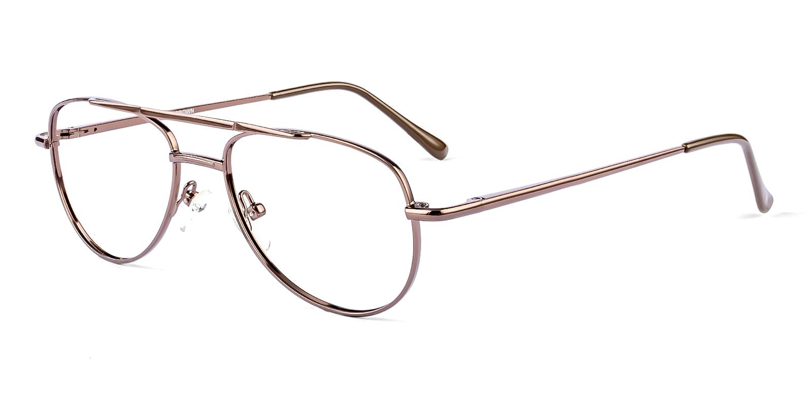 Extrpu Brown Metal Eyeglasses , NosePads , SpringHinges Frames from ABBE Glasses