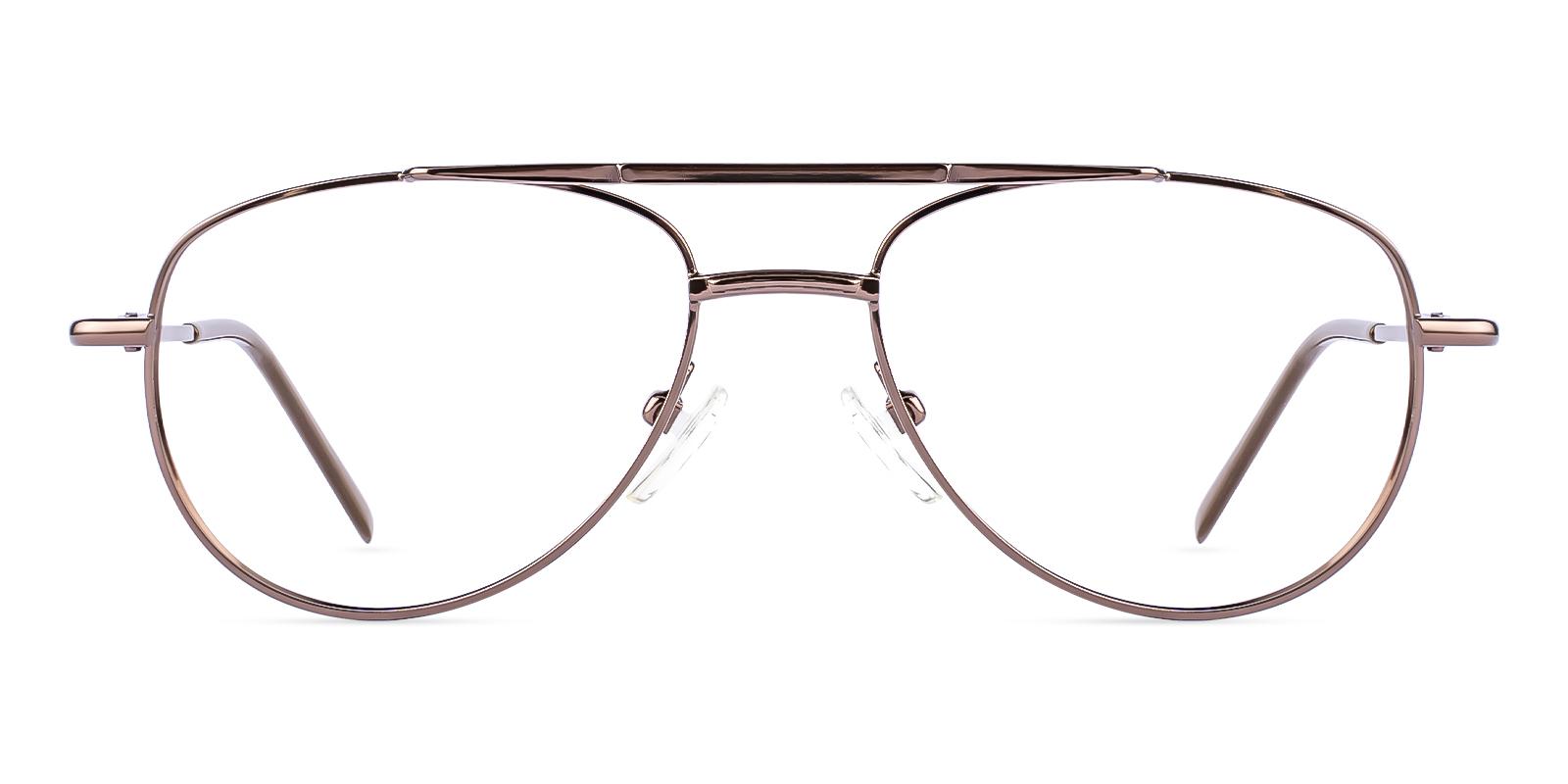 Extrpu Brown Metal Eyeglasses , NosePads , SpringHinges Frames from ABBE Glasses