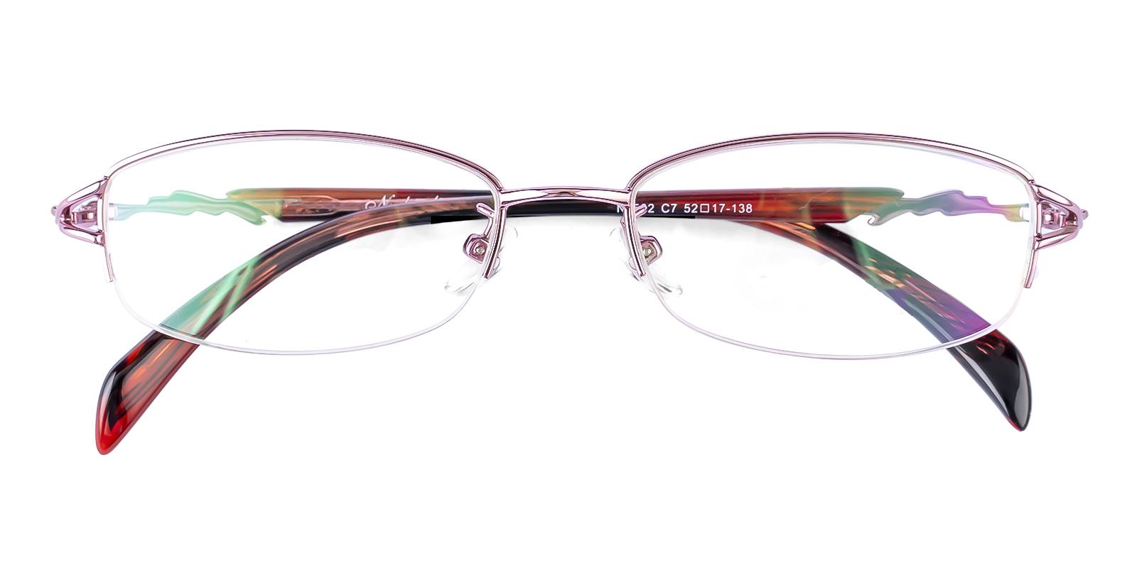 Trplibe Pink Metal Eyeglasses , NosePads Frames from ABBE Glasses