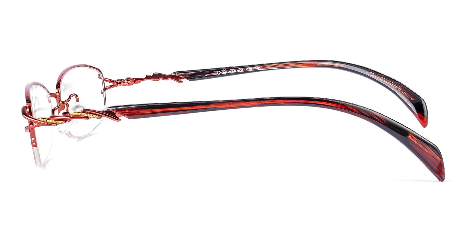 Trplibe Red Metal Eyeglasses , NosePads Frames from ABBE Glasses