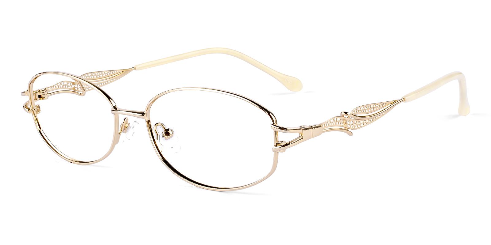 Glplious Gold Metal Eyeglasses , NosePads Frames from ABBE Glasses