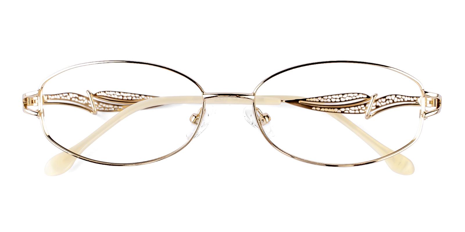 Glplious Gold Metal Eyeglasses , NosePads Frames from ABBE Glasses