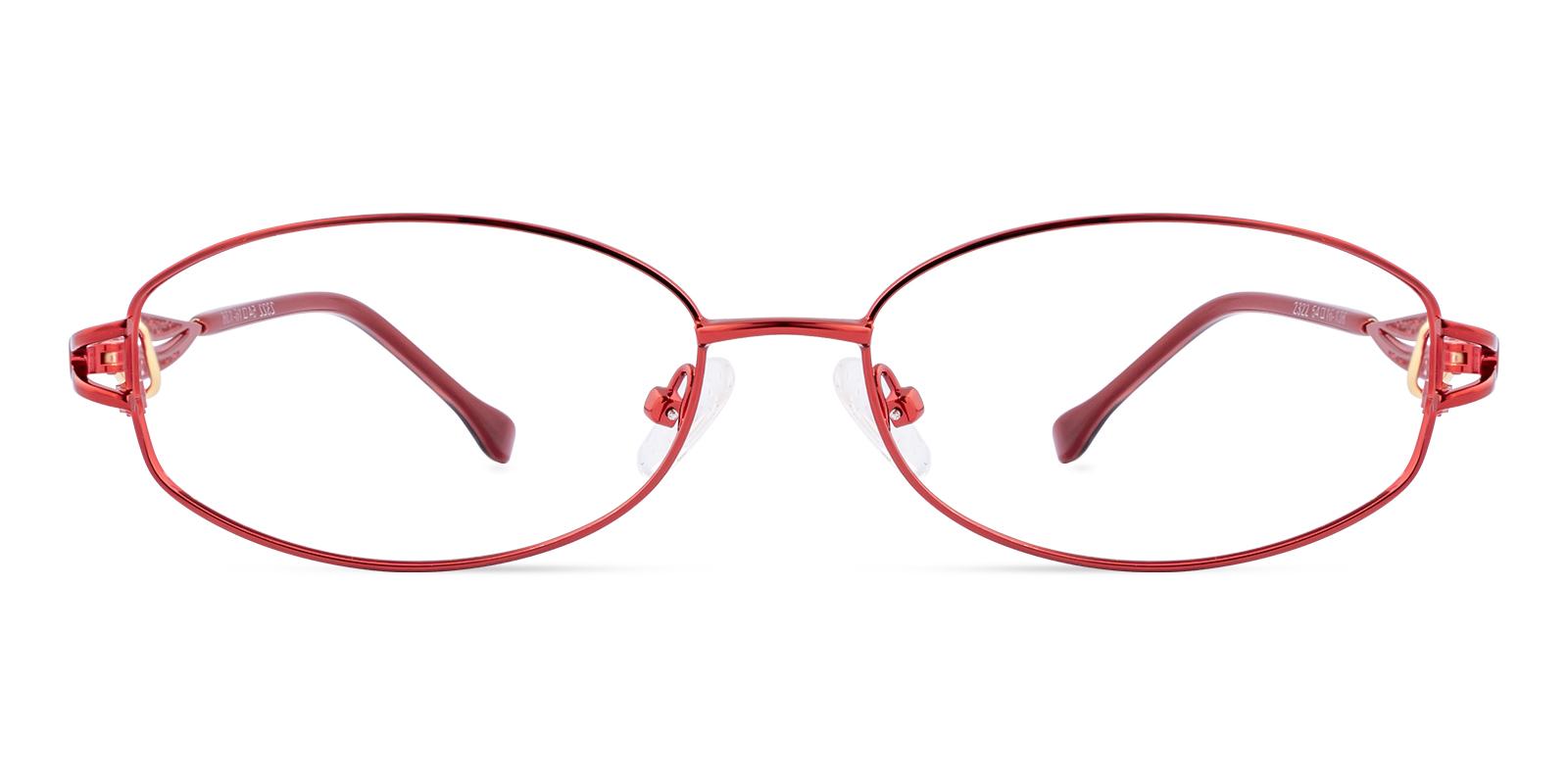 Glplious Red Metal Eyeglasses , NosePads Frames from ABBE Glasses