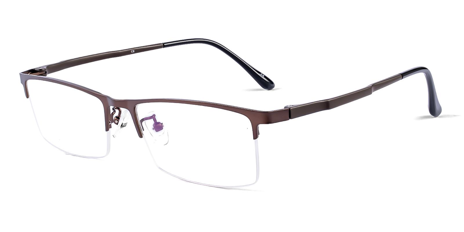 Silish Brown Metal , TR Eyeglasses , NosePads Frames from ABBE Glasses