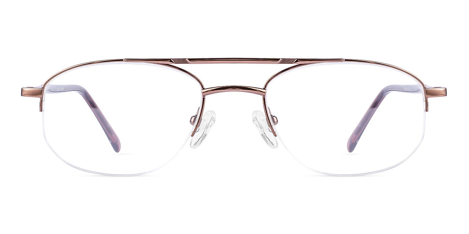 Someifu Brown Metal Eyeglasses , NosePads , SpringHinges Frames from ABBE Glasses