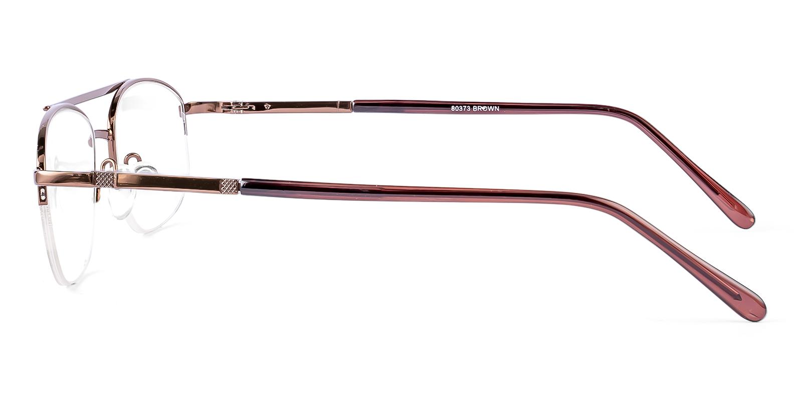 Someifu Brown Metal Eyeglasses , NosePads , SpringHinges Frames from ABBE Glasses