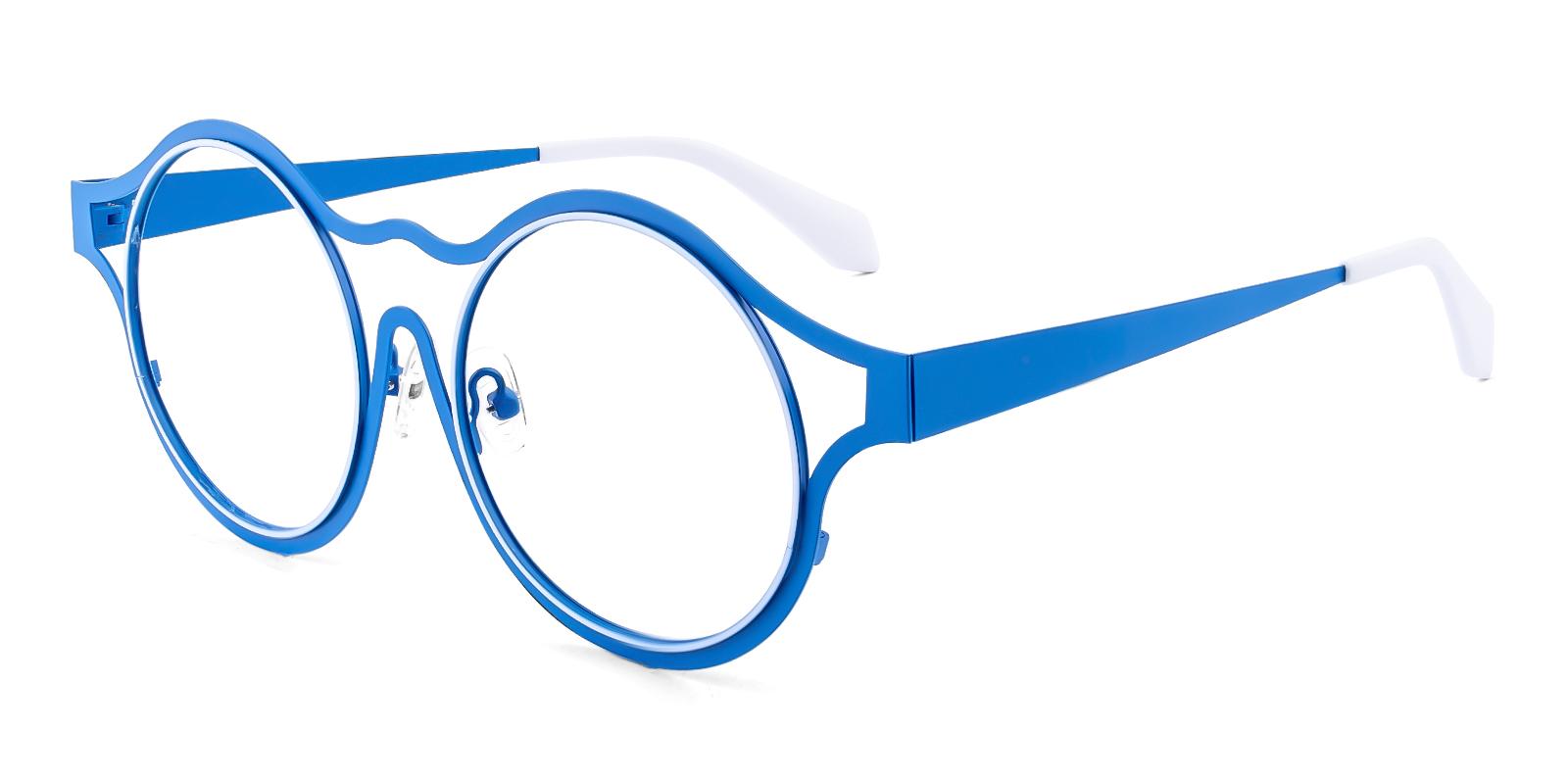 Centior Blue Metal Eyeglasses , NosePads Frames from ABBE Glasses