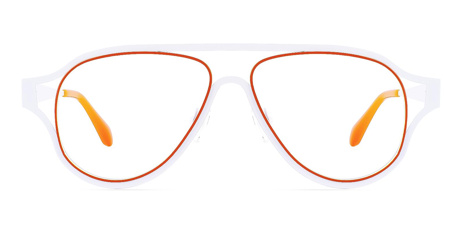 Presentile White Metal Eyeglasses , NosePads Frames from ABBE Glasses