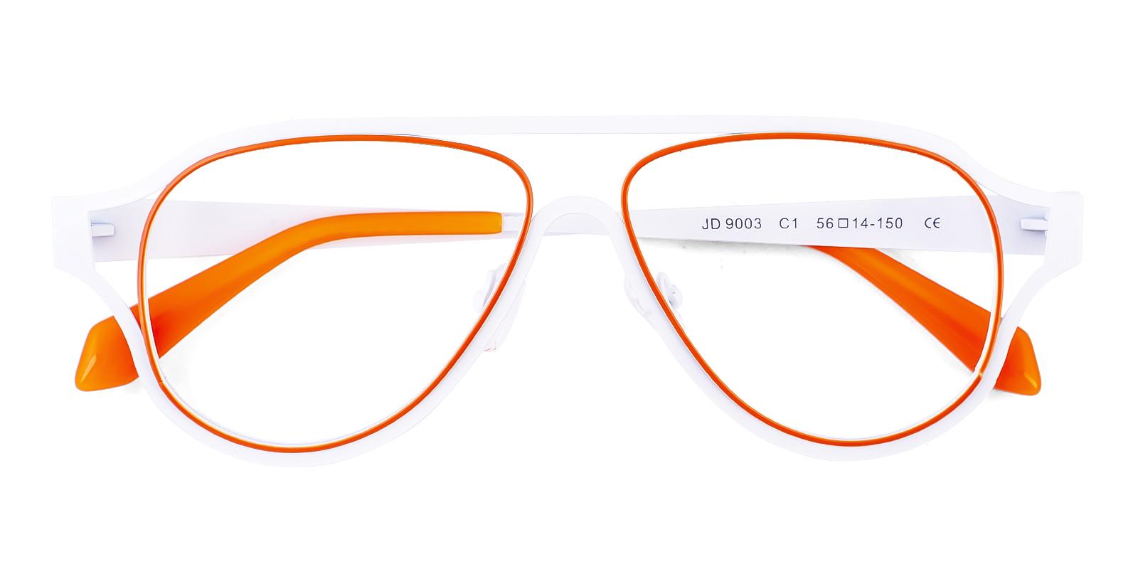 Presentile White Metal Eyeglasses , NosePads Frames from ABBE Glasses