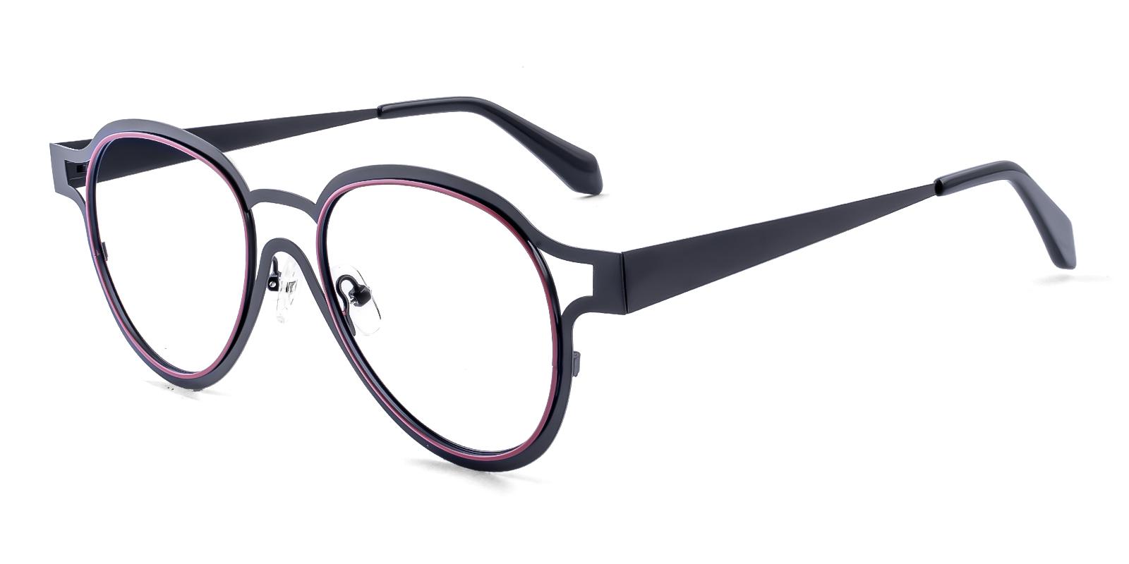 Mountly Black Metal Eyeglasses , NosePads Frames from ABBE Glasses