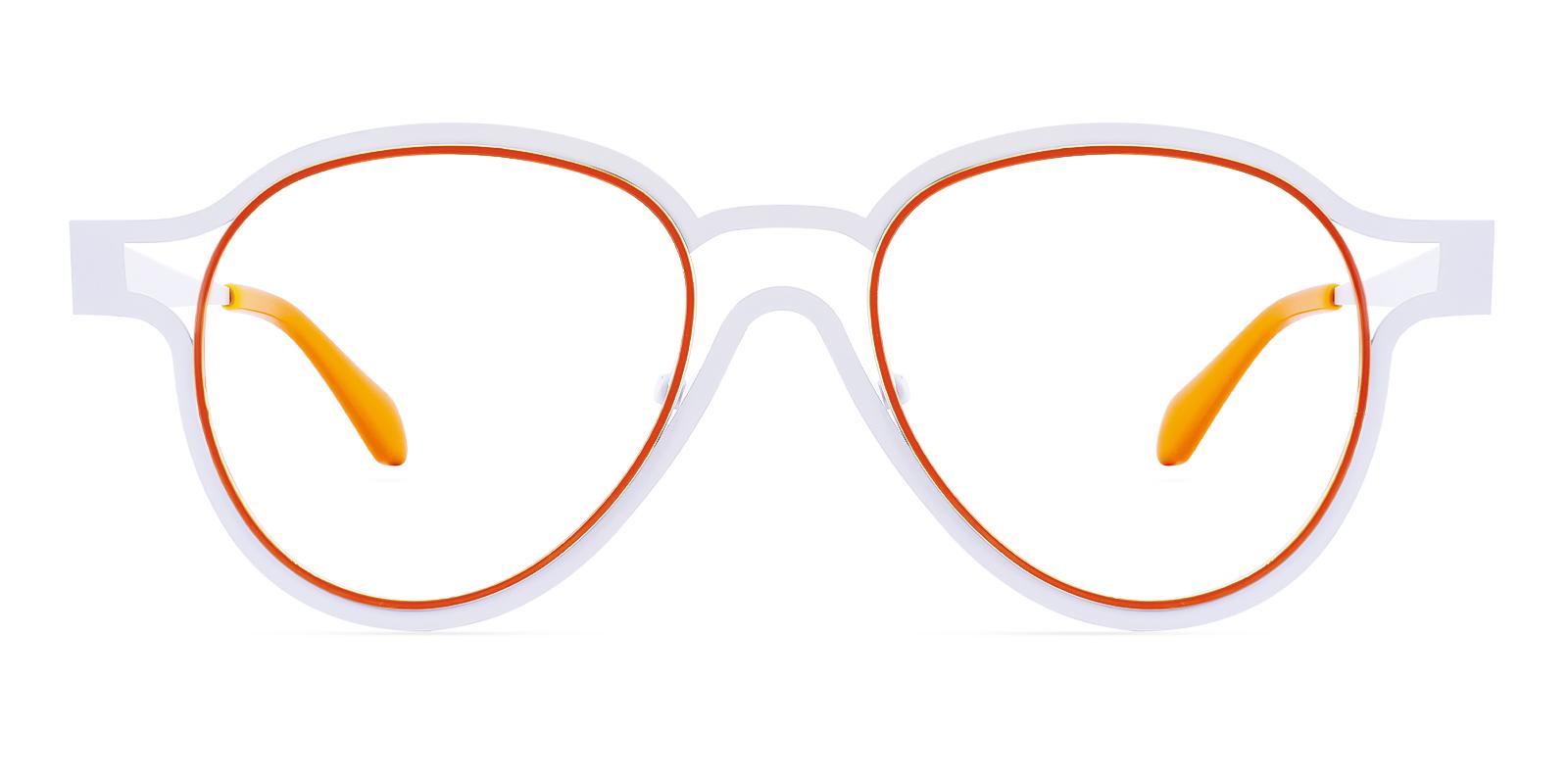 Mountly White Metal Eyeglasses , NosePads Frames from ABBE Glasses