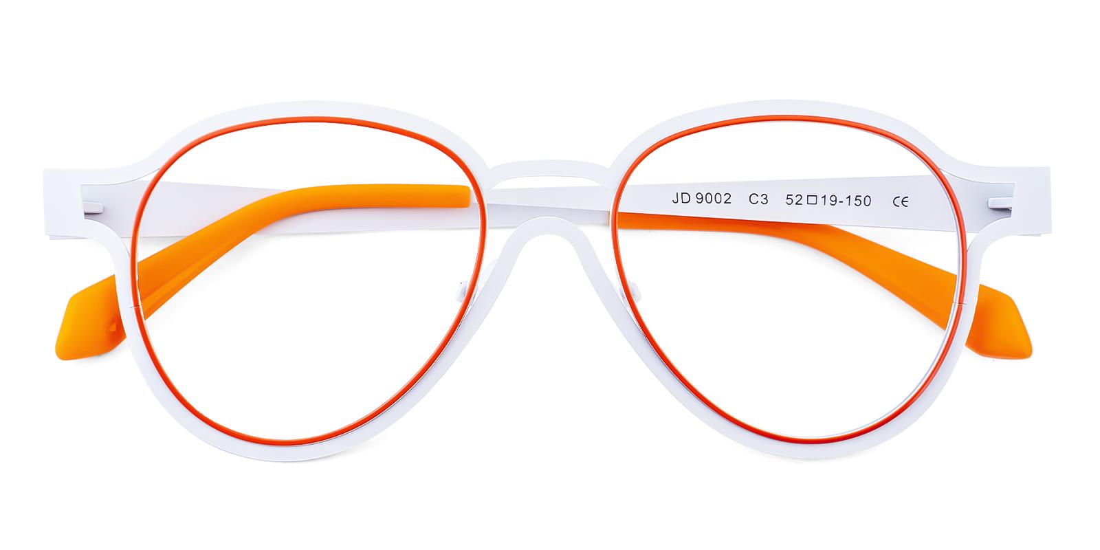 Mountly White Metal Eyeglasses , NosePads Frames from ABBE Glasses