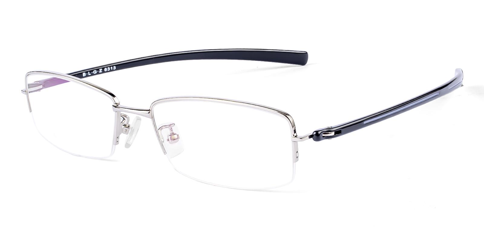 Olate Silver Metal , TR Eyeglasses , NosePads Frames from ABBE Glasses
