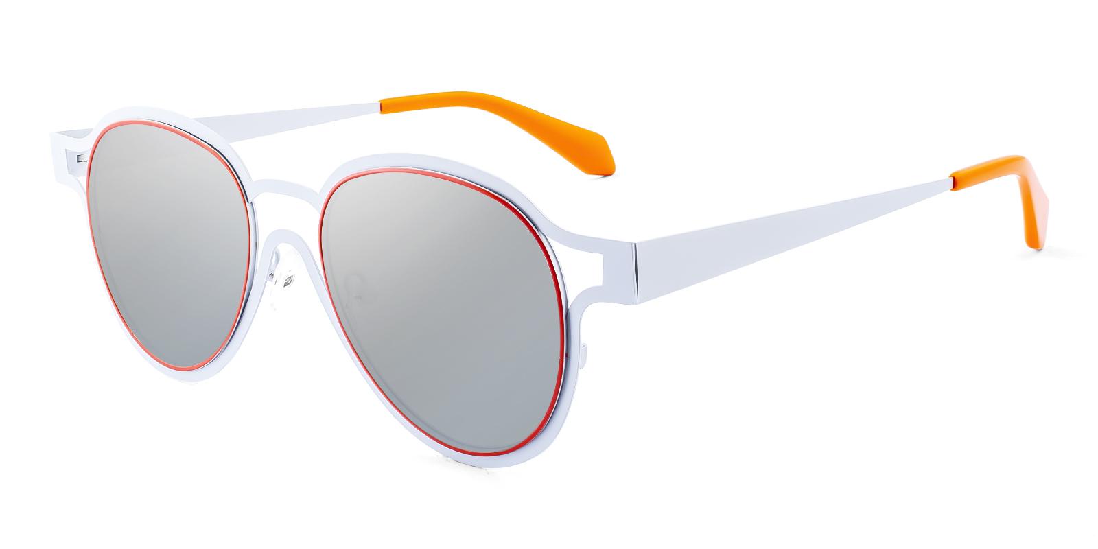 Phano White Metal Sunglasses , NosePads Frames from ABBE Glasses