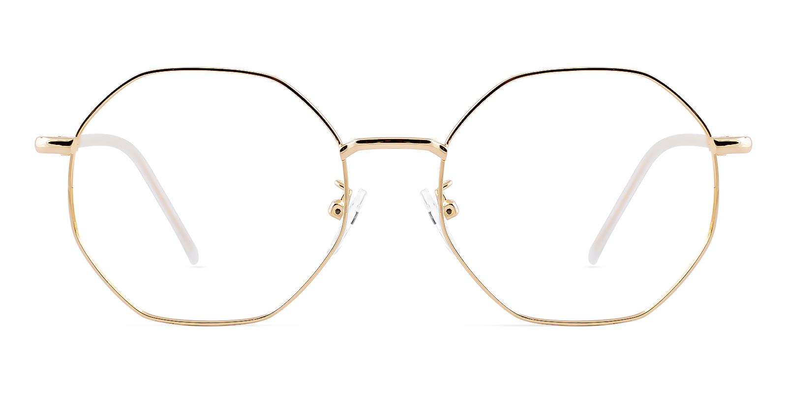 Udin Gold Metal Eyeglasses , NosePads Frames from ABBE Glasses