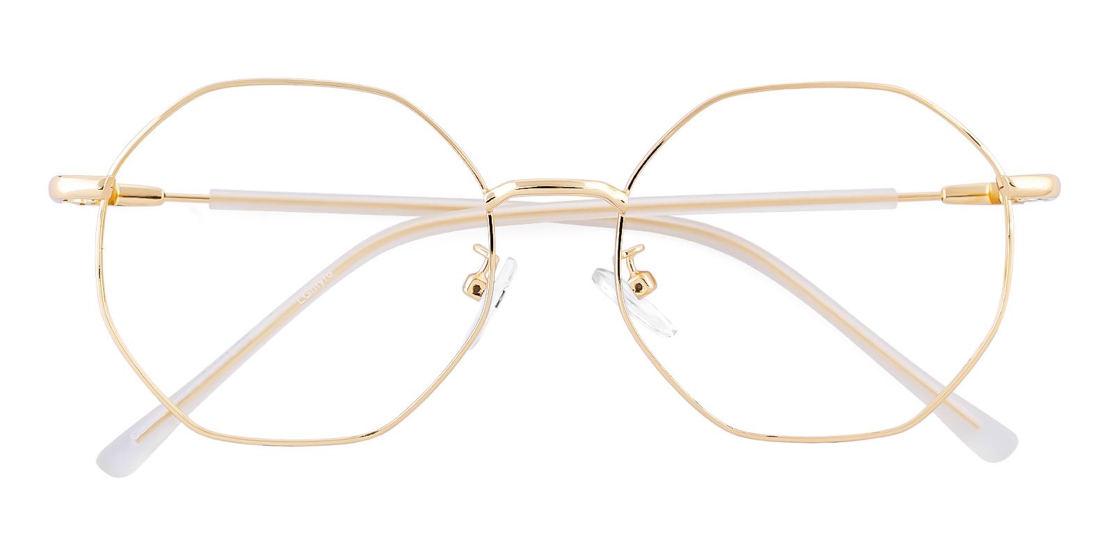 Udin Gold Metal Eyeglasses , NosePads Frames from ABBE Glasses