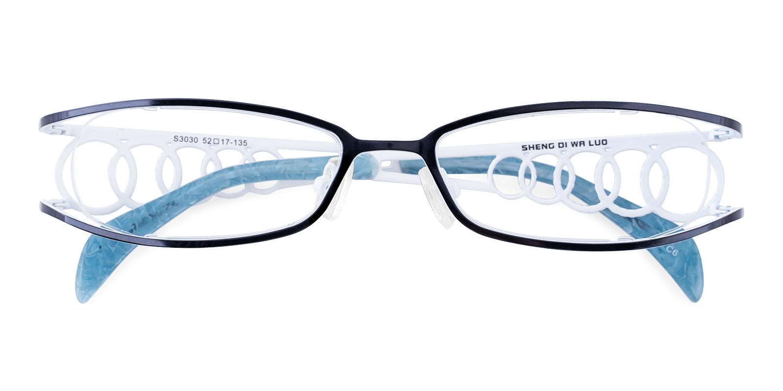 Iquial Blue Metal Eyeglasses , Lightweight , NosePads Frames from ABBE Glasses