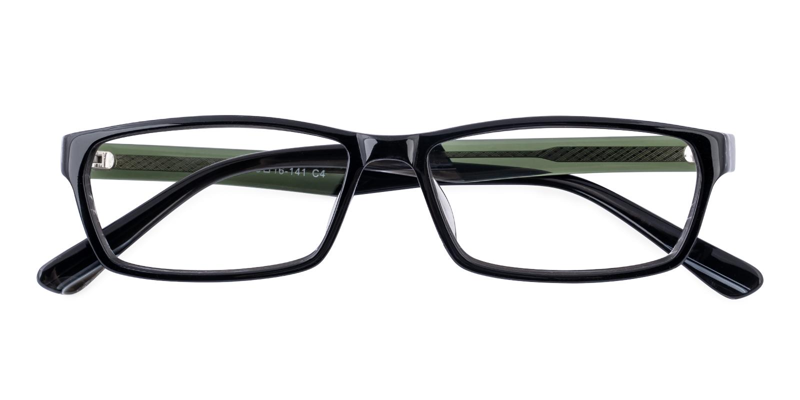 Omphalic Black Acetate Eyeglasses , UniversalBridgeFit , Lightweight Frames from ABBE Glasses