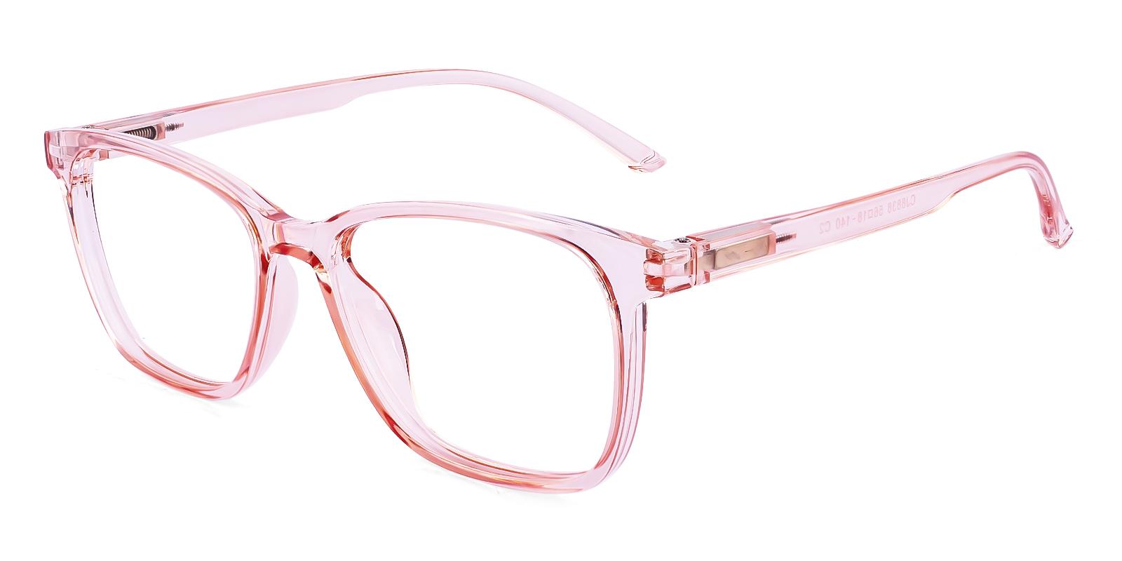 Make Pink Plastic Eyeglasses , SpringHinges , UniversalBridgeFit Frames from ABBE Glasses