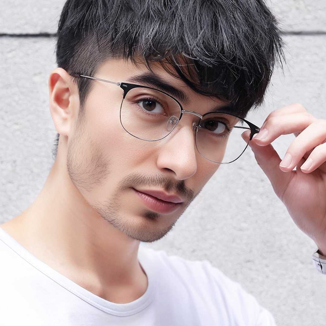 Plensure Silver Metal Eyeglasses , NosePads Frames from ABBE Glasses