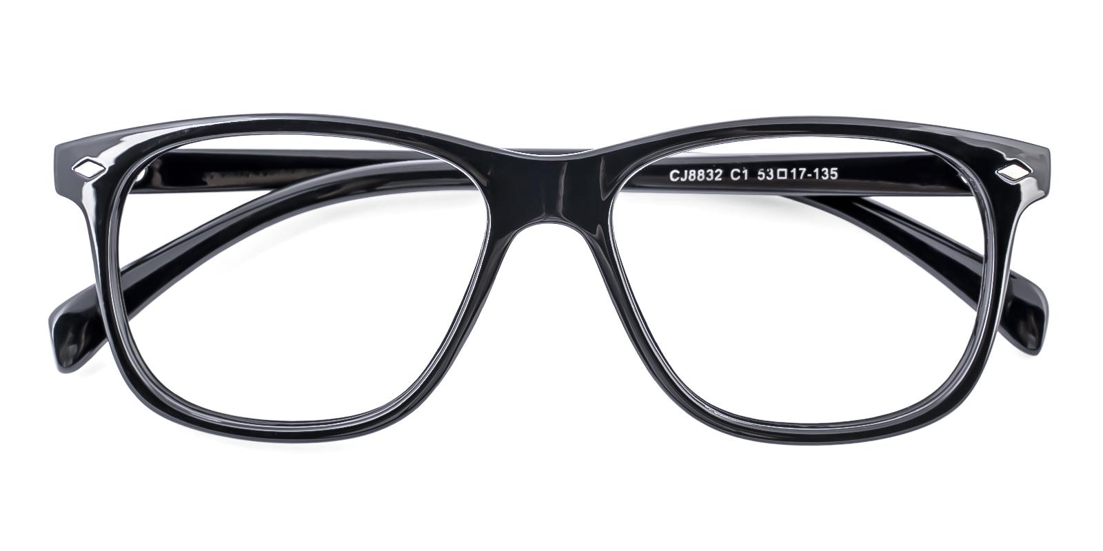Dicly Black Plastic Eyeglasses , UniversalBridgeFit Frames from ABBE Glasses