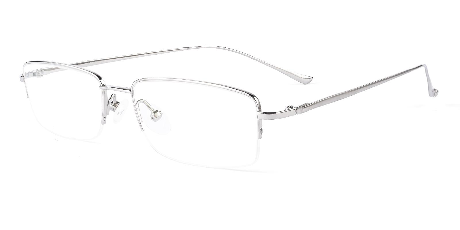 Lessry Silver Titanium Eyeglasses , NosePads Frames from ABBE Glasses