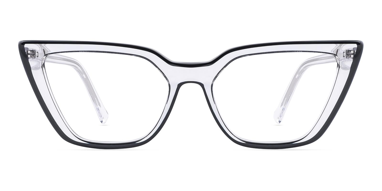 Happenia Black Acetate Eyeglasses , SpringHinges , UniversalBridgeFit Frames from ABBE Glasses