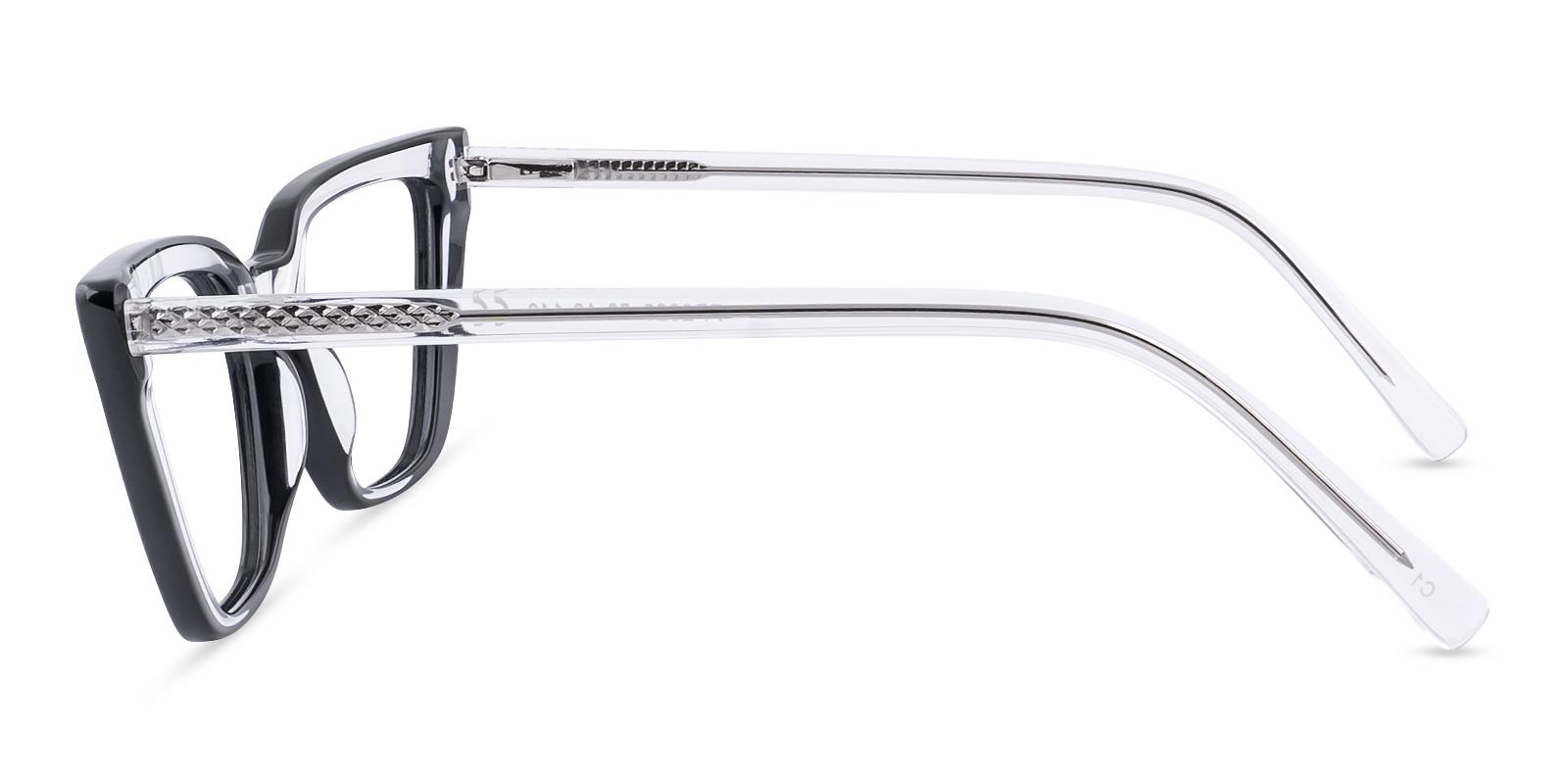 Happenia Black Acetate Eyeglasses , SpringHinges , UniversalBridgeFit Frames from ABBE Glasses