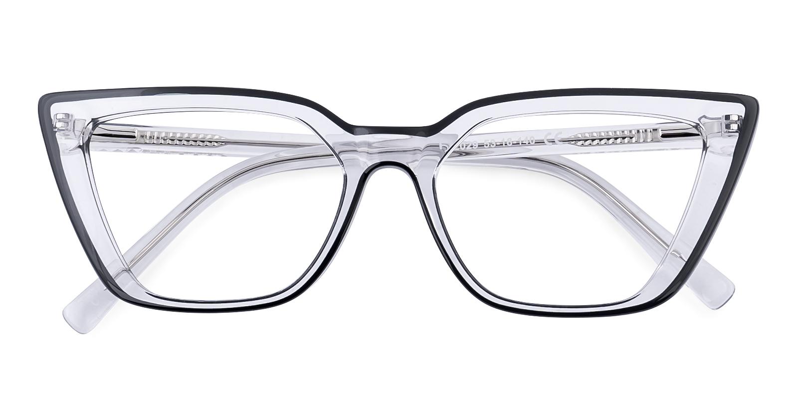 Happenia Black Acetate Eyeglasses , SpringHinges , UniversalBridgeFit Frames from ABBE Glasses