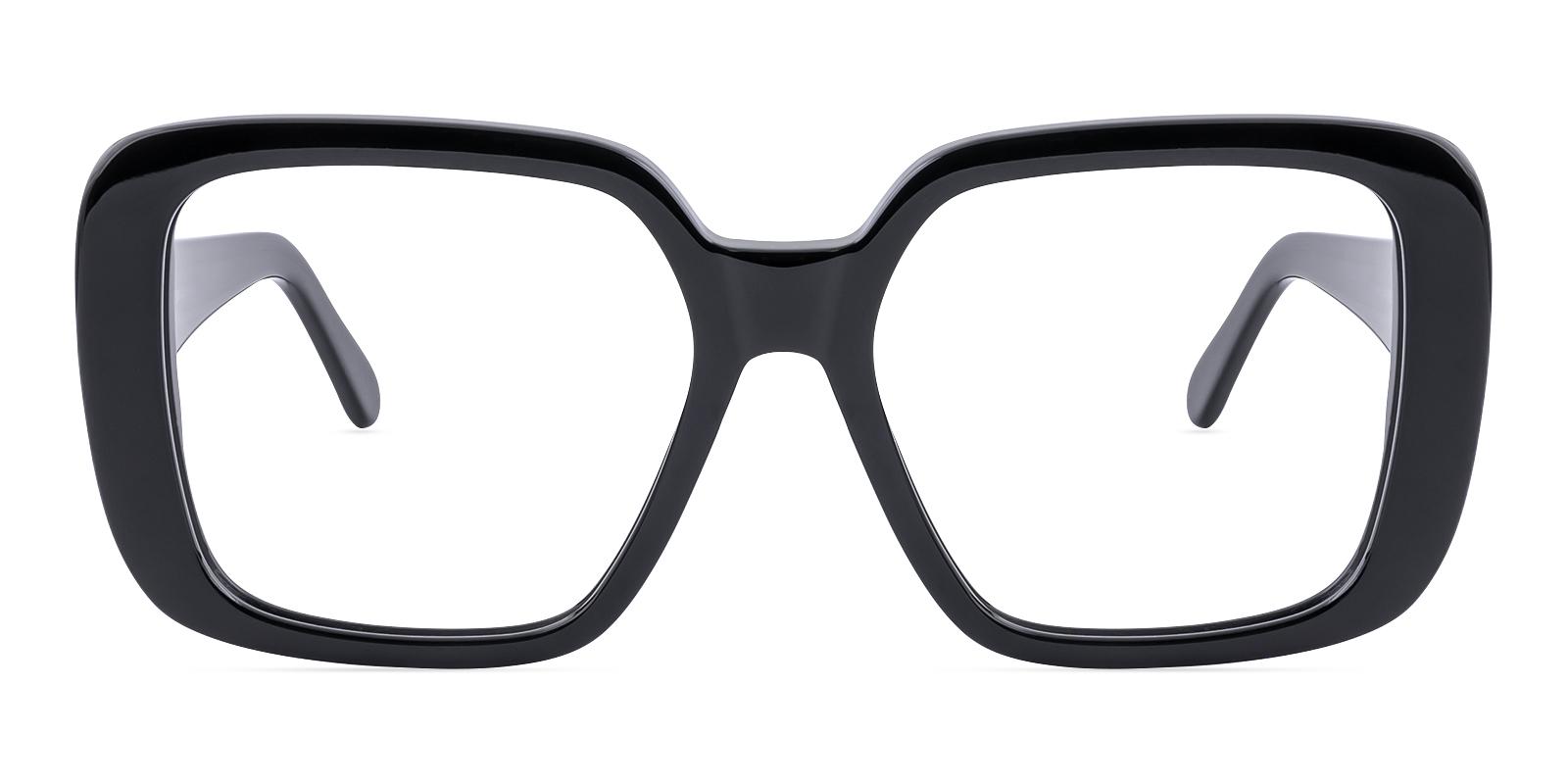 Business Black Acetate Eyeglasses , SpringHinges , UniversalBridgeFit Frames from ABBE Glasses