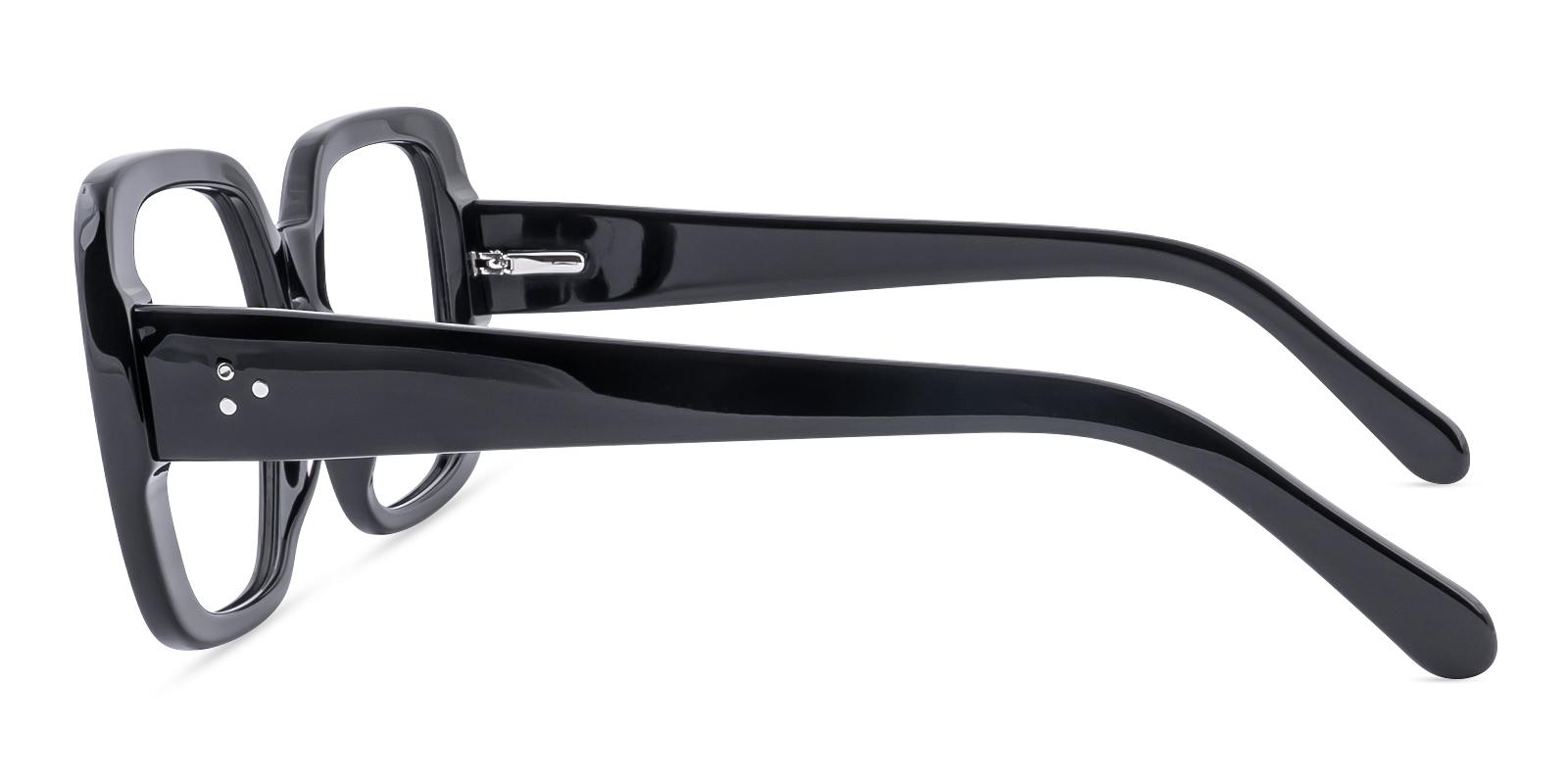 Business Black Acetate Eyeglasses , SpringHinges , UniversalBridgeFit Frames from ABBE Glasses