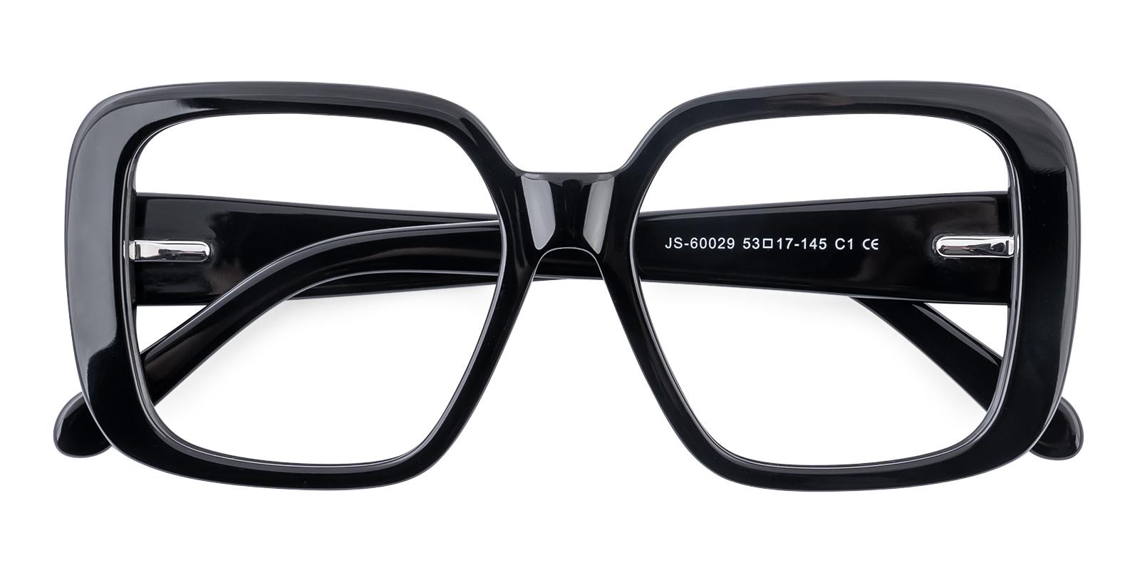 Business Black Acetate Eyeglasses , SpringHinges , UniversalBridgeFit Frames from ABBE Glasses