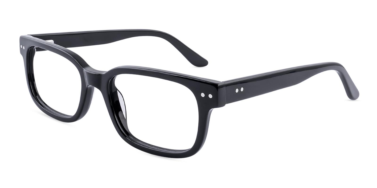 Beginist Black Acetate Eyeglasses , SpringHinges , UniversalBridgeFit Frames from ABBE Glasses