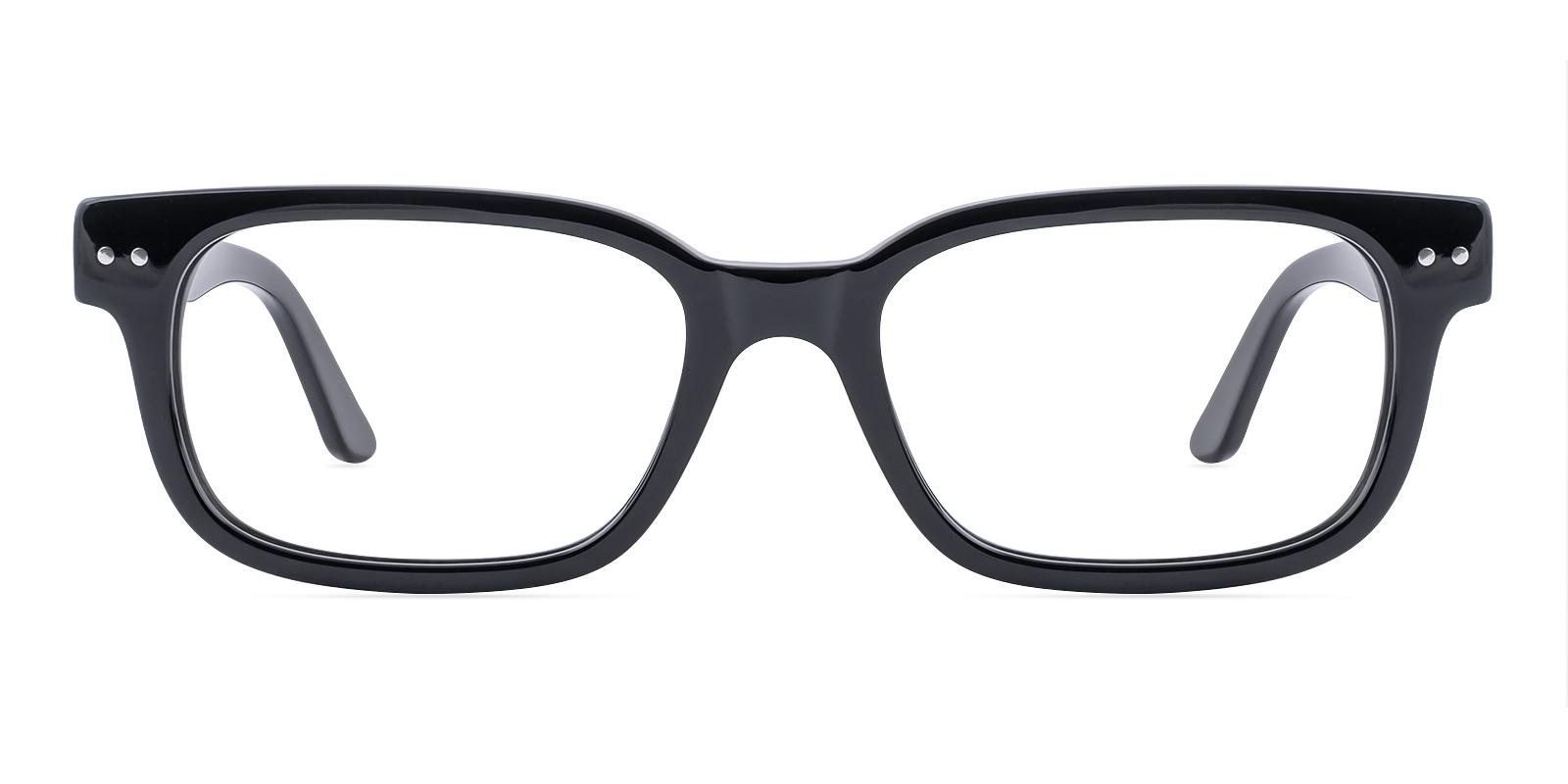 Beginist Black Acetate Eyeglasses , SpringHinges , UniversalBridgeFit Frames from ABBE Glasses