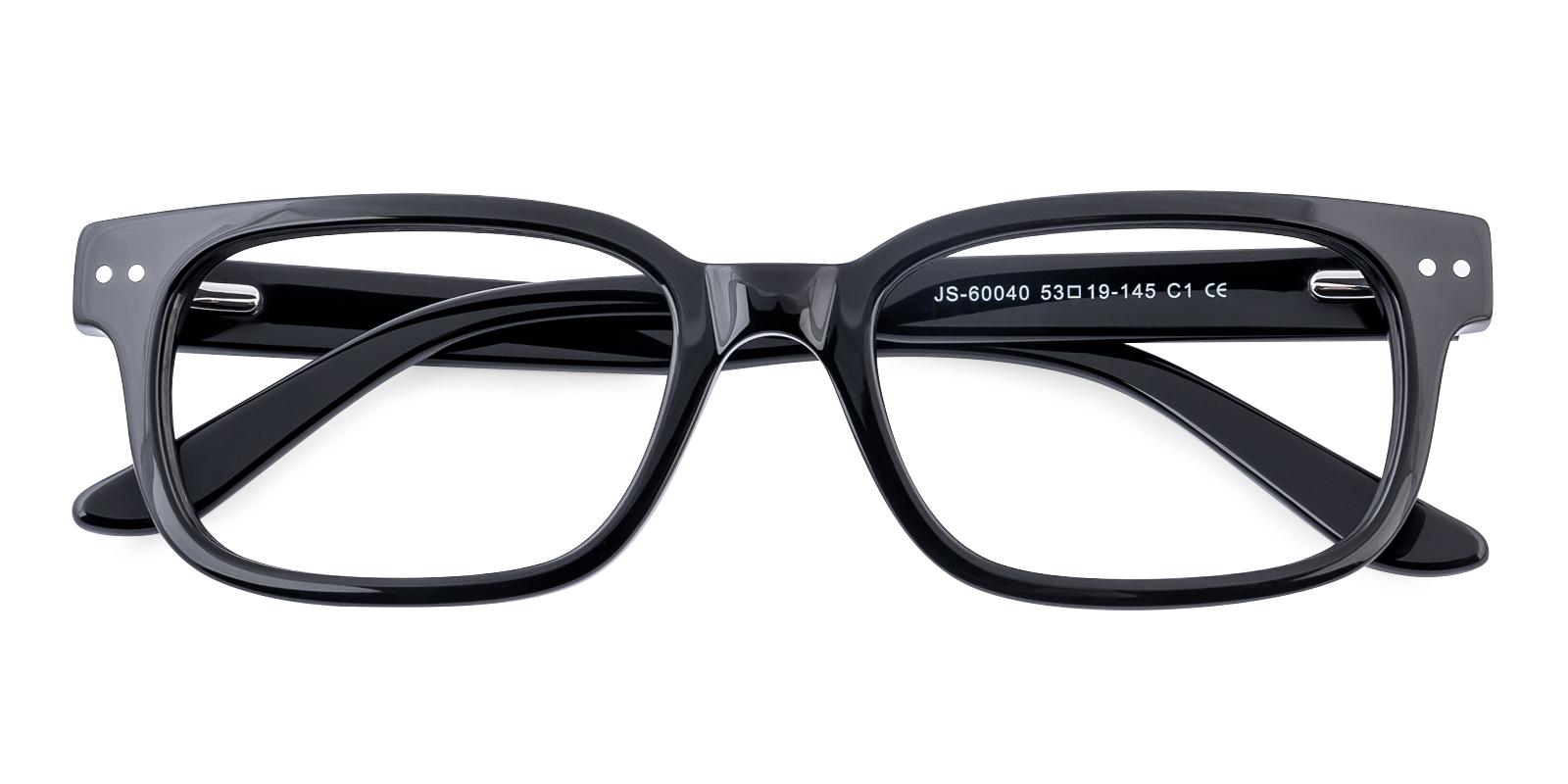 Beginist Black Acetate Eyeglasses , SpringHinges , UniversalBridgeFit Frames from ABBE Glasses