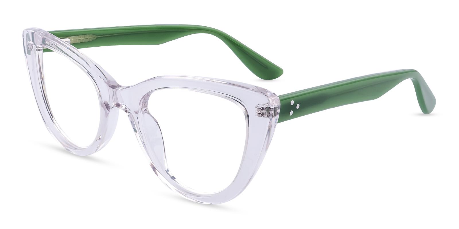 Listen Green Acetate Eyeglasses , SpringHinges , UniversalBridgeFit Frames from ABBE Glasses