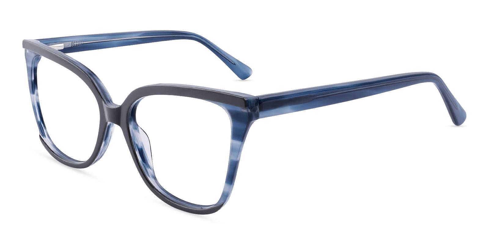 Cipness Blue Acetate Eyeglasses , SpringHinges , UniversalBridgeFit Frames from ABBE Glasses