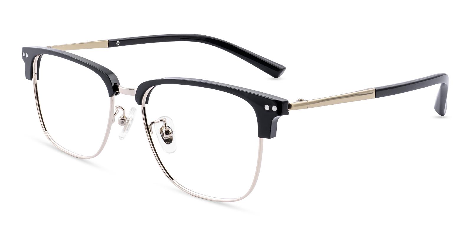 Irster Black Acetate , Metal Eyeglasses , NosePads Frames from ABBE Glasses