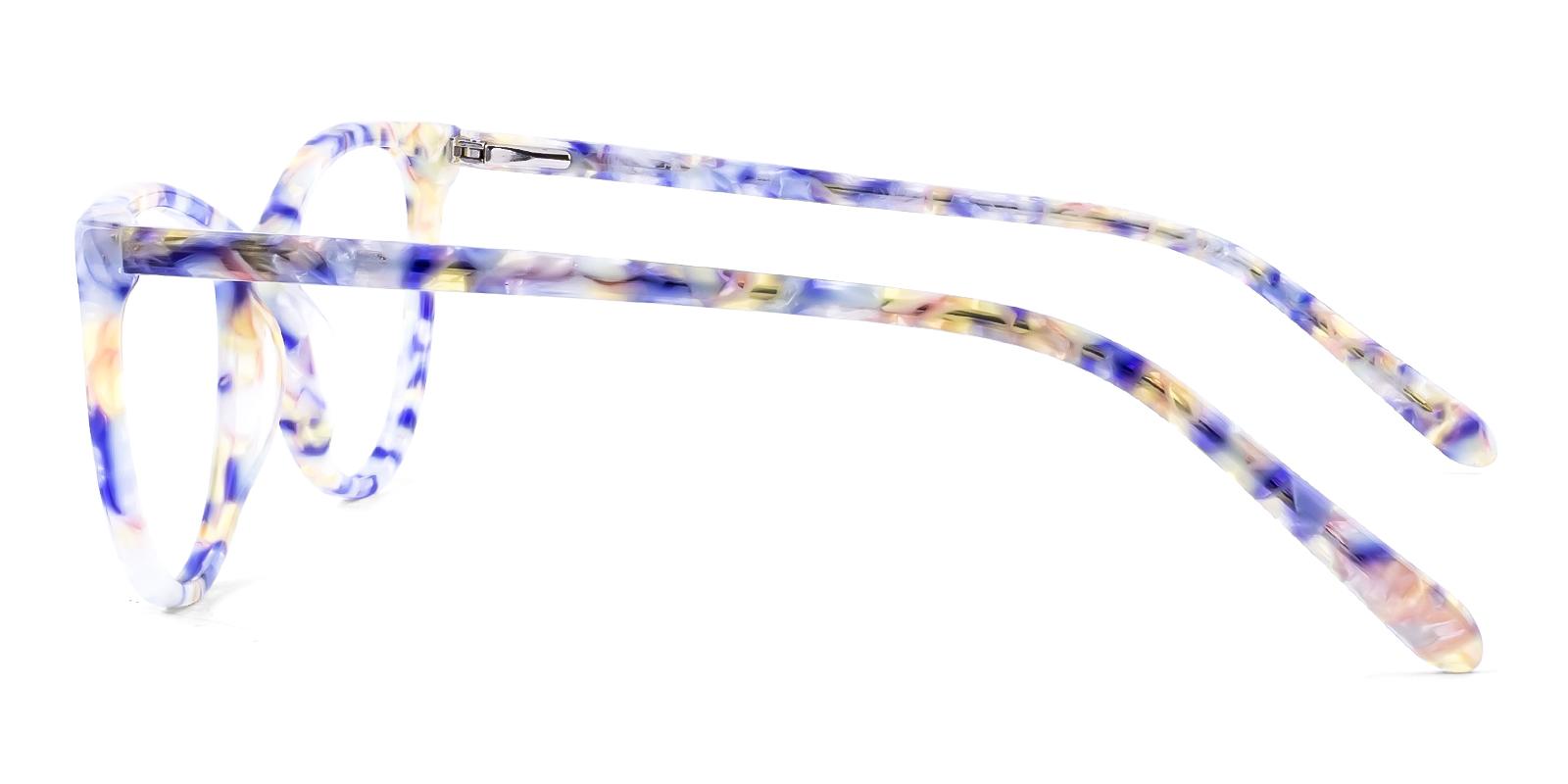 Teleoaneous Blue Acetate Eyeglasses , SpringHinges , UniversalBridgeFit , clip-on Frames from ABBE Glasses