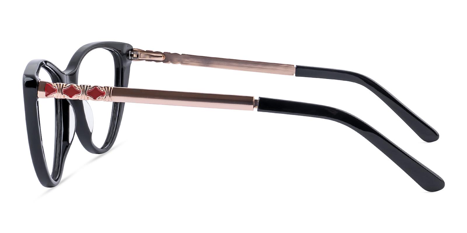 Lubricblueot Black Acetate , Metal Eyeglasses , SpringHinges , UniversalBridgeFit , clip-on Frames from ABBE Glasses