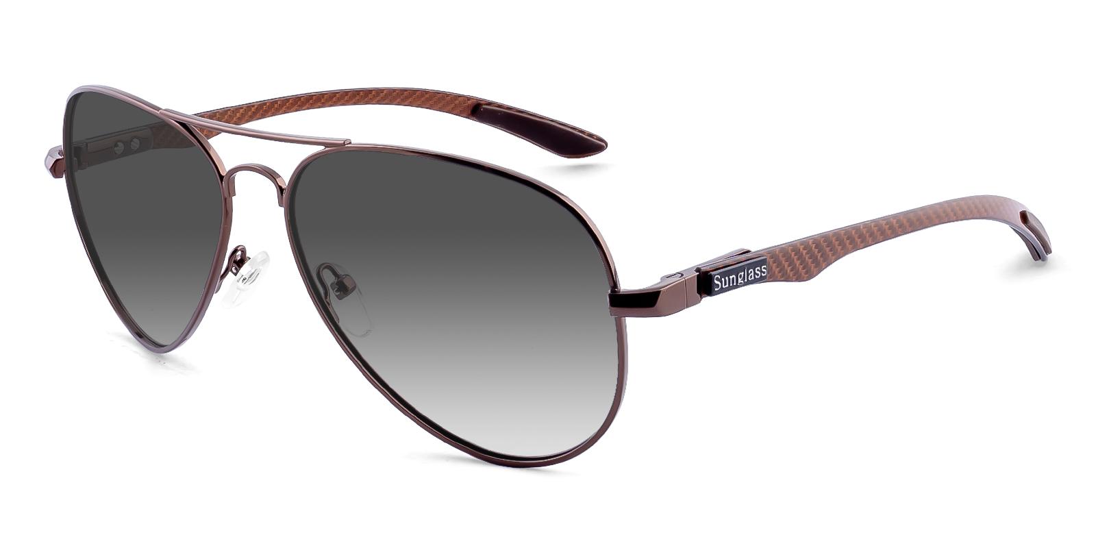 Amplster Brown Metal Sunglasses , NosePads Frames from ABBE Glasses