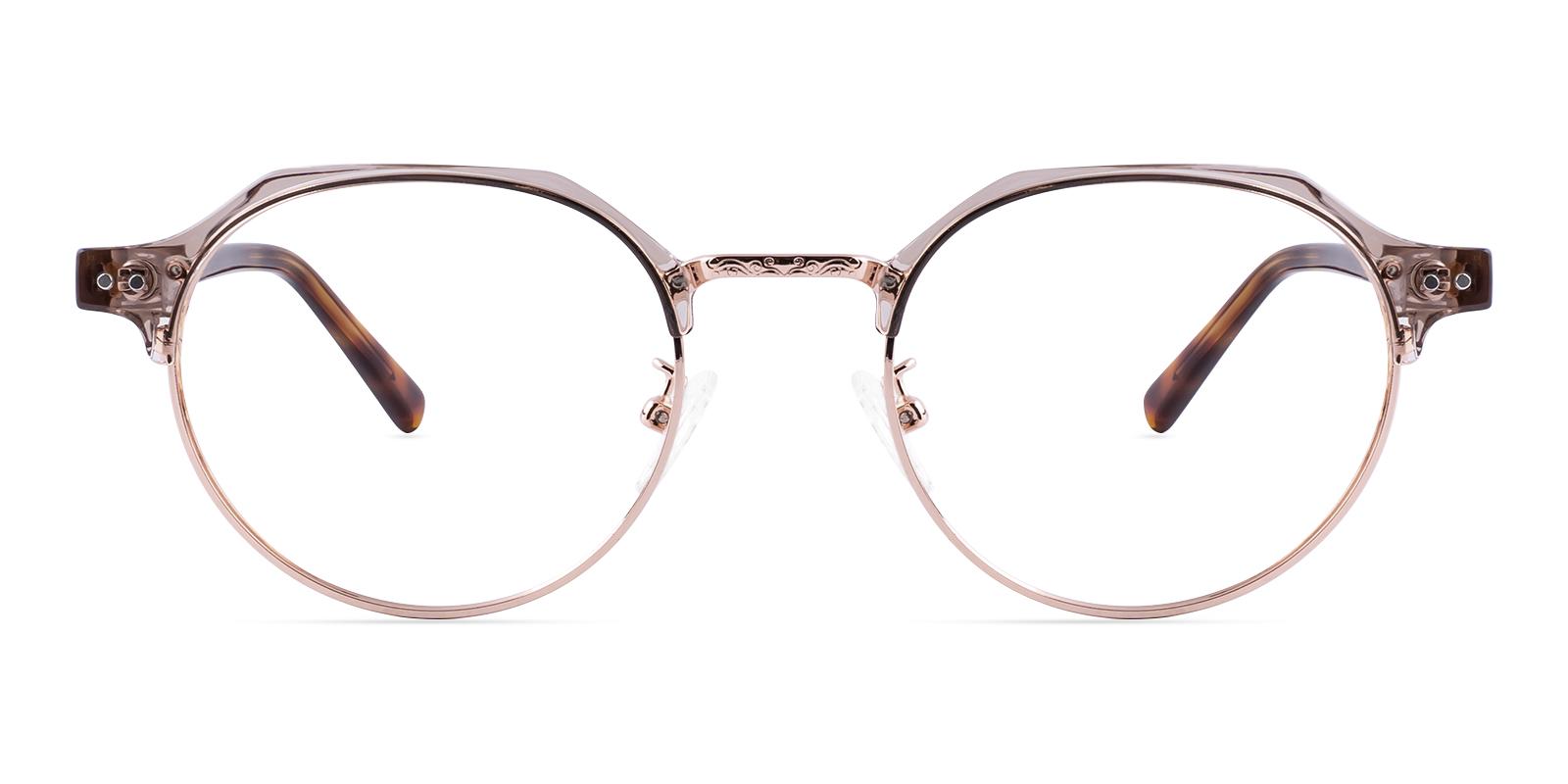 Capitalless Brown Acetate , Metal Eyeglasses , NosePads Frames from ABBE Glasses