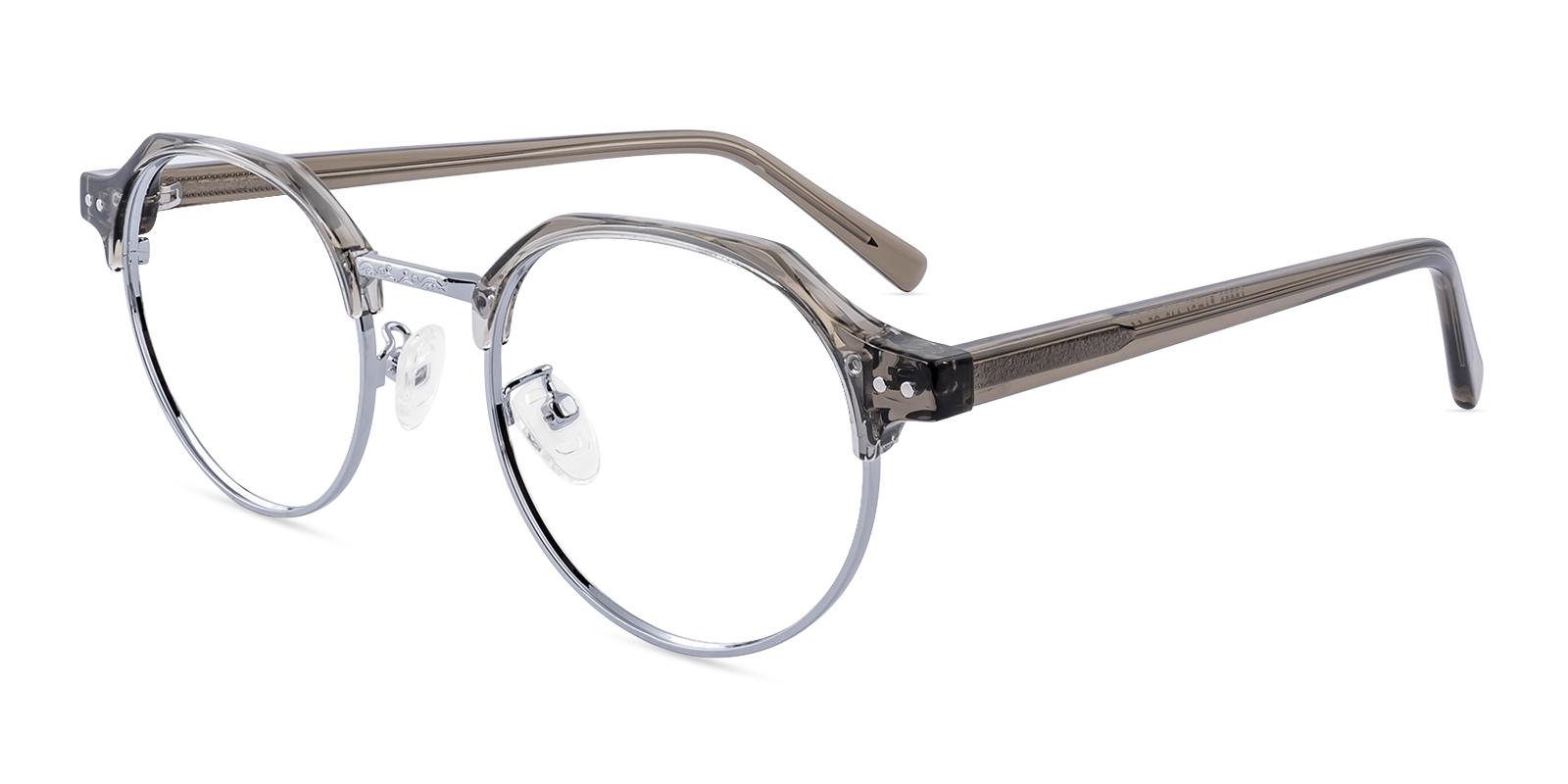 Capitalless Gray Acetate , Metal Eyeglasses , NosePads Frames from ABBE Glasses