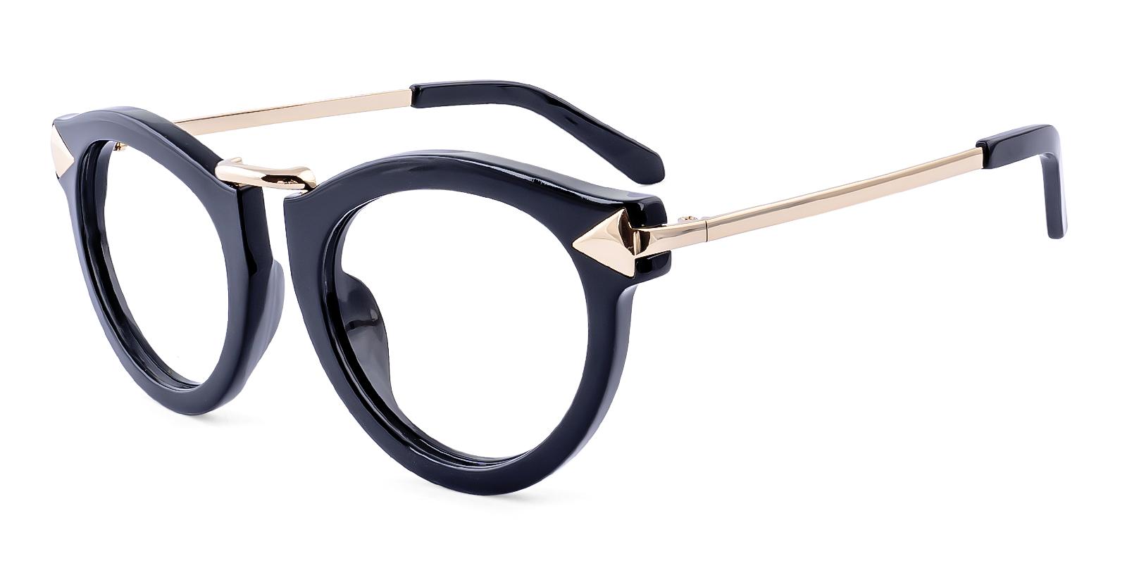 Hangability Black Acetate , Metal Eyeglasses , UniversalBridgeFit Frames from ABBE Glasses