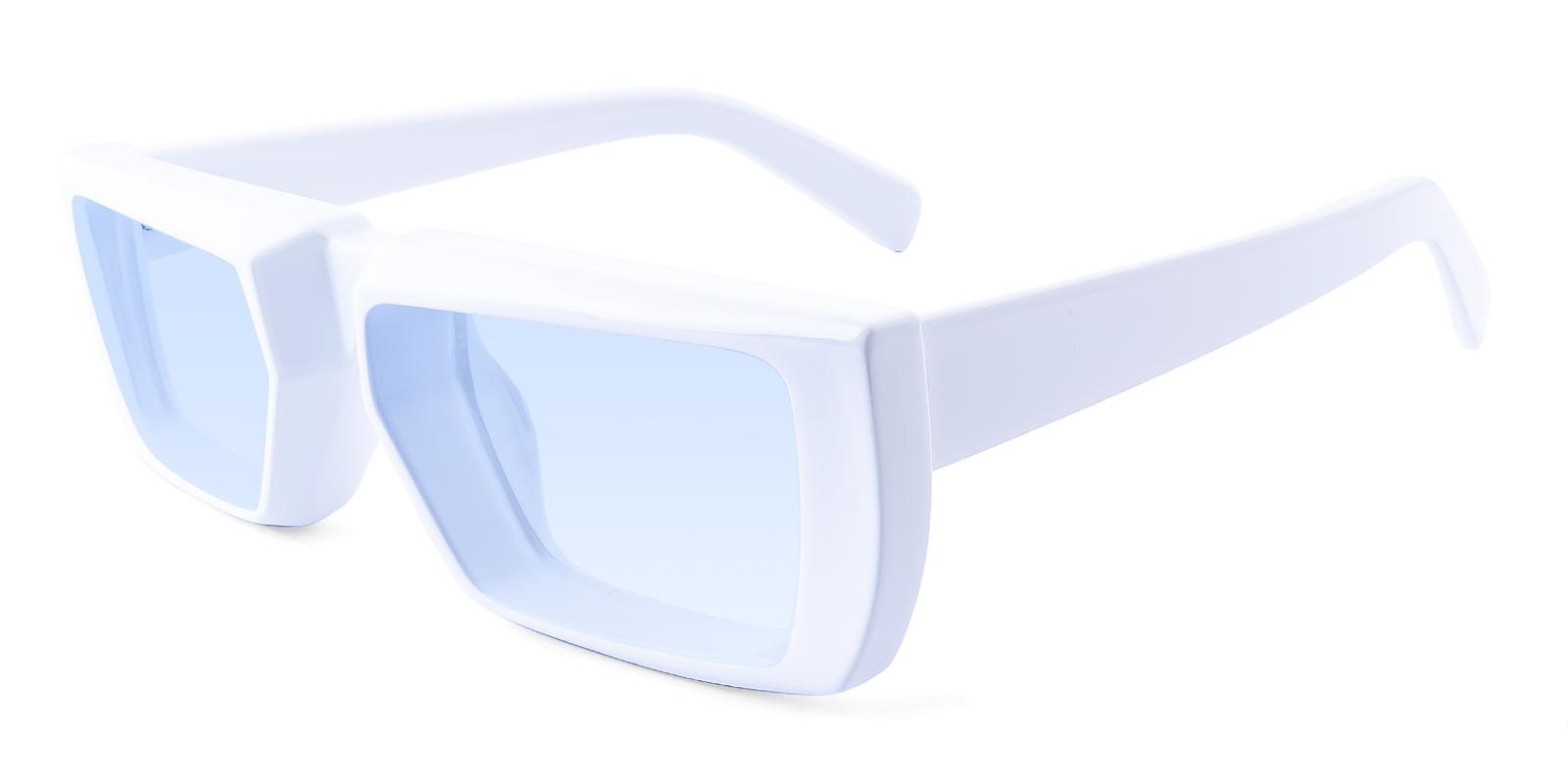 Dropty White Acetate Sunglasses , UniversalBridgeFit Frames from ABBE Glasses